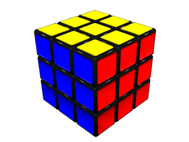 Cubo de Rubik diseñado en Blender. Imagen propia.