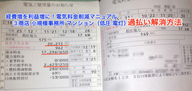 経費増を利益増に!電気料金削減マニュアル ③商店 小規模事務所 マンション(低圧 電灯)過払い解消方法