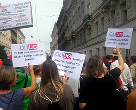 Großdemo zum 1. Jahrestag der Regierung * Breiter Protest gegen Sozialabbau * Demo: Sa. 15. Dezember 2018 Bild:ÖLI