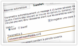 Comment transférer les e-mails du compte webmail vers une autre adresse ?