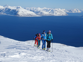 Norwegen, Skitouren Norwegen, Skitouren Lyngen, AMICAL alpin Skitourenreisen, Tiefschneekurse, Skitourenkurse, Bergschule im Kleinwalsertal, Bergschule in Oberstdorf