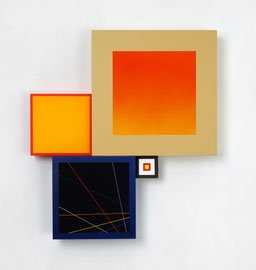Richard Schur, Spatial Object, 2018, acrylic, wood, 50 x 45 cm x 9 cm  / 20 x 18 x 3,5 inch, available at Kristin Hjellegjerde Gallery, London and Berlin