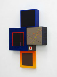 Richard Schur, Spatial Object, 2018, acrylic, wood, 50 x 35 cm x 9 cm  / 20 x 14 x 3,5 inch, available at Kristin Hjellegjerde Gallery, London and Berlin