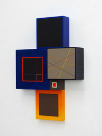 Richard Schur, Spatial Object, 2018, acrylic, wood, 50 x 35 cm x 9 cm  / 20 x 14 x 3,5 inch, available at Kristin Hjellegjerde Gallery, London and Berlin