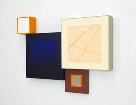 Richard Schur, Spatial Object, 2018, acrylic, wood, 65 x 88 x 9 cm  / 26 x 35 x 3,5 inch, available at Kristin Hjellegjerde Gallery, London and Berlin