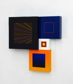 Richard Schur, Spatial Object, 2018, acrylic, wood, 50 x 50 x 9 cm  / 20 x 20 x 3,5 inch, available at Kristin Hjellegjerde Gallery, London and Berlin