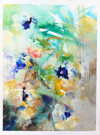 "Bloom 02" encres, acrylique et marqueurs sur papier aquarelle 450 g, 30 x 40 cm