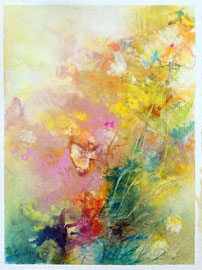 "Bloom 09" peinture à l'huile sur papier toilé 30 x 40 cm