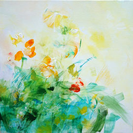"Bouquet d'été" Peinture acrylique sur toile 50x 50 VENDUE