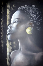femme noire -pastel