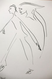Hinter dem Rücken, Tusche auf Papier, 150 €