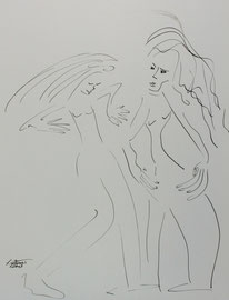 Tanz15, Tusche auf Papier,  30x42 cm, 250 €