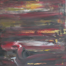 o.T. (Verwischung), Acryl auf LW in 60x60, 2012  /  "Small Abstract 2"  60x60 Acrylic   23,6x23,6, 2012