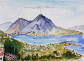 Vesuv um 1950, 25x30cm