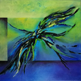 gelb-grün-blau, 50 x 50 cm