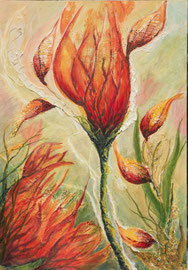 Feuerblumen, 60 x 80 cm