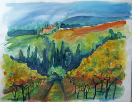 Weg durch die Weinberge, ca. 50x70cm