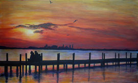  Sonnenuntergang am Meer, 60 x 80 cm, verkauft