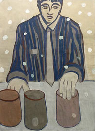 Berufsbild, ca. 210 x 150, Acrylfarbe auf verleimten Papieren,     2003