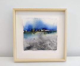 Mamiko Nagatomo, "Ginder-nazomer"-26 / Aquarel op aquarel papier en houten paneel, 21x21cm