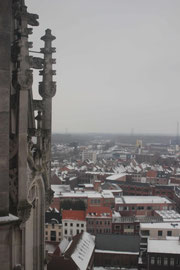 Zicht op winters Mechelen.