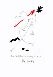 „Im Sinkflug“ Sayalonga, den 07.05.2014 Zeichnung. Bleistift, Aquarell, Tusche auf Papier. b 21,0 cm * h 29,7 cm. Werkverzeichnis 4177