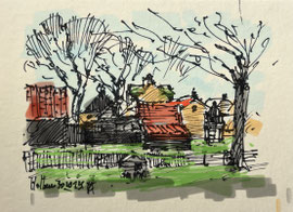 Ameland, stift/dig. kleur, 8 cm hoog