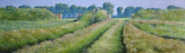 Dijkenlandschap met twee doorgangen, o/a/p, 81,5x24cm