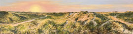 Duinen met ondergaande zon, 360º panorama, o/a/p, 190x51,5cm