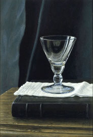 º Blauw glaasje, o/a/p, 12x18 cm, 2005