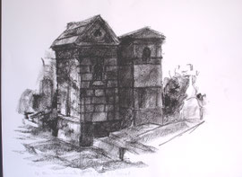 Parijs, Cimetiëre Montmartre, krijt, 2006
