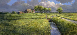 º Bij Groot Wetsinge, voorjaar, o/a/p, 40x18cm