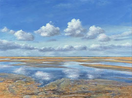 º Strandgezicht met reflecties... a/p, 50x38cm