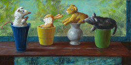 º 'Oeps, tegenligger...', o/a/p, 49x24cm