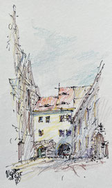 Meissen, Domplatz, stift/kleurpotl., ca. A6