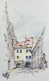 Meissen, Domplatz, stift/kleurpotl., ca. A6