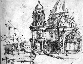 Berlijn, stift, 10x8cm, 2001