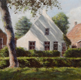 º Wit huis, Langestreek, o/a/p, 20x20cm