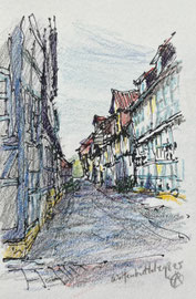 Wolfenbüttel, straatje, stift/kleurpotl., ca. A6