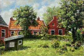 º Ezinge, dorpsgezicht met bleek, a/p, 15x10cm