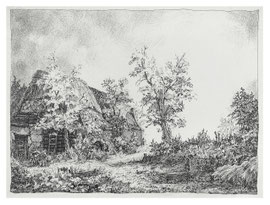 'Vervallen', fantasie, Rotringpennen, ca A3, ca 1975,