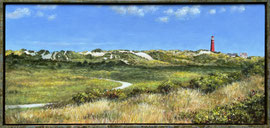 º Zomerse duinen met vuurtoren, o/a/p, 50x23cm 