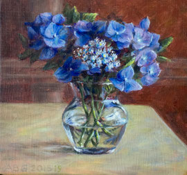 Hortensia's, o/a/p, 17x15,8cm