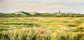 º Avondstemming, met de vuurtoren, a/p, 83x40cm