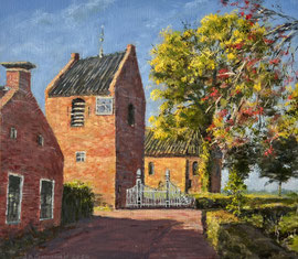 º Ezinge, bij de toren, o/a/p, 26x23,5cm