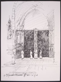 Parijs, St. Germain d'Auxerrois, stift, potlood, 2006