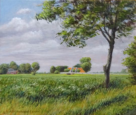 º Aduarderzijl, zomers briesje, a/p, 30x25cm