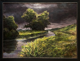 Lauwersmeerdijk, zwaar weer, o/a/p, 95x70cm
