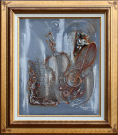 46 x 55 - "Ange gris" - 710€ sans cadre - 1150 avec encadrement