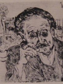 El Doctor Gachet, grabado. ( Amsterdam, Vincent Van Gogh .)